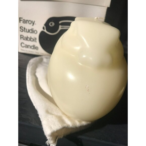 Vintage Faroy Studio Rabbit Candle Ivory Bunny Easter White Pouch Instructions - Picture 8 of 10